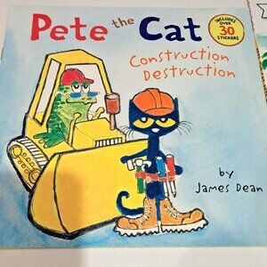 Pete the cat James Dean Lot of 5 book Construction destruction Peat at the beach